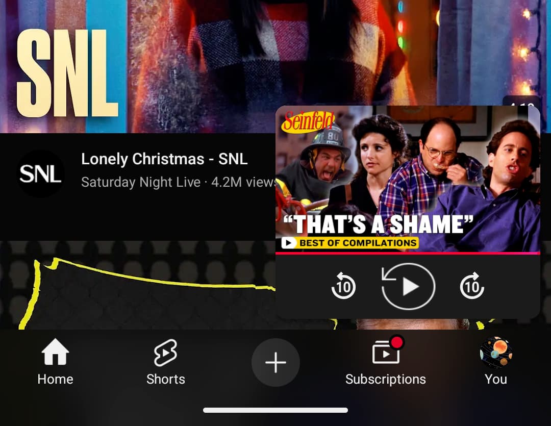 YouTube miniplayer bugs