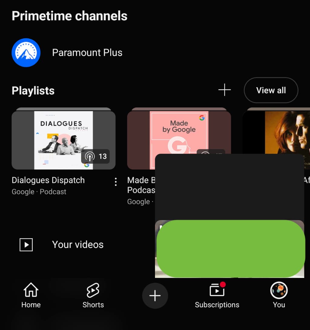 YouTube miniplayer bugs